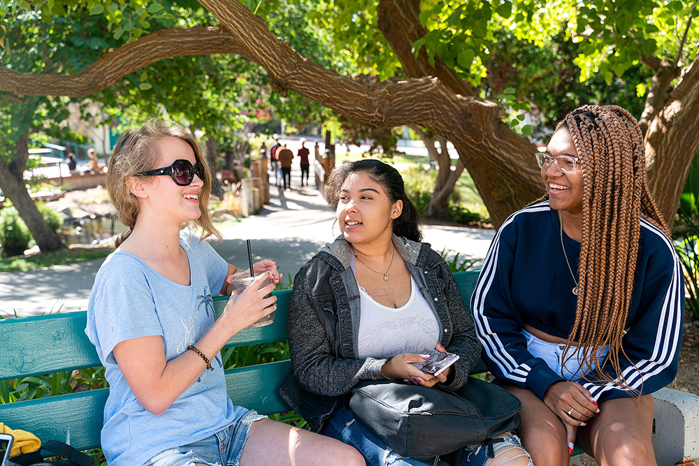 students talking